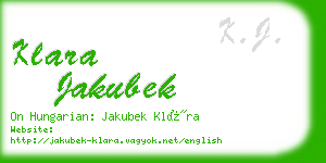 klara jakubek business card